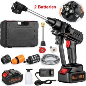 Mythco Cordless Portable 300W Pressure Washer, 6 In 1 Nozzle