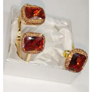Cubic Zirconia Bangle And Ring Set