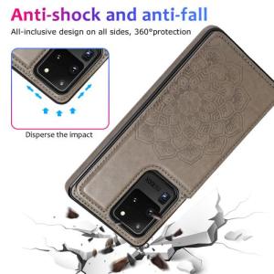 Samsung Leather Wallet Case For Samsung Galaxy S20 Ultra Case + Magnetic Back Flip Case With Card Holder