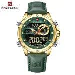 Naviforce Leather Green Strap Unique Men's Luxury Wrist Watch