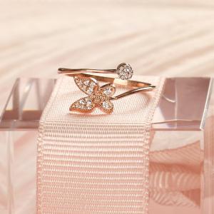 Ladies Gold Resizable Butterfly Wedding Ring
